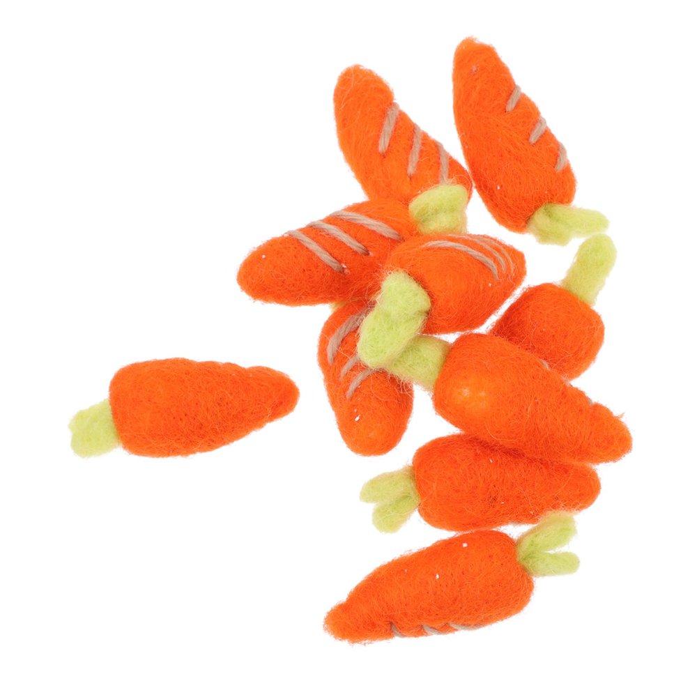 OHPHCALL 10 Pack Mini Felt Carrot Charms DIY Brooch Pins Easter Decor Wool Felt Carrot Ornaments