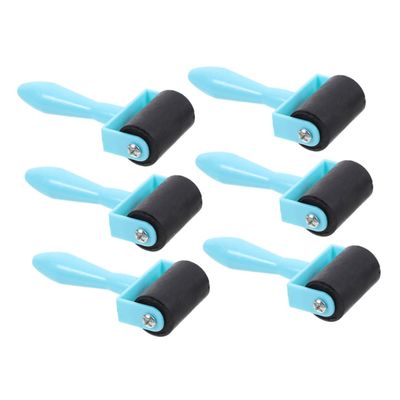 DIYEAH 6pcs Rubber Rollers for Printmaking Friendly Inking Tool for Crafting Embossing and Stamping Ergonomic Handle for and Creativity