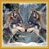 Hopeart Stamped Cross Stitch Kits for Beginner Embroidery Kits for Beginners Adults DIY 11CT Cross Stitch Patterns Needlepoint Kits Crossstitching Kits-Couple Wolf 16x20 inch view 1