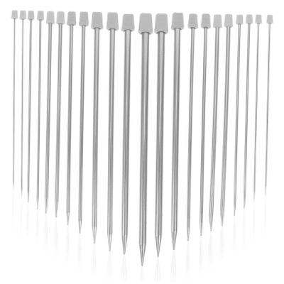 DIYEAH 22pcs Straight Single Pointed Knitting Needles Stainless Steel Knitting Tools for DIY Crafts for Beginners and Professionals for Sweaters Scarves