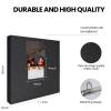 8.5x11 Scrapbook Inch Large 3 Ring DIY Linen Cover Scrap Books with 30 Plastic Sleeves 60 Pages Blank White Inner Pages, 8.5 x 11 Scrapbook Photo Albums for Baby Travel Wedding kids (Black) view 2