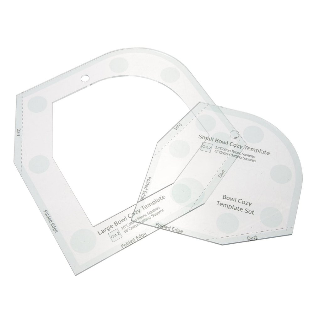 KALLORY Sewing Template Ruler for Bowl Cozy DIY Patchwork Bowl Mat Easy Use Acrylic Material