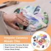 PATIKIL 500g/1.1LB Irregular Ceramics Mosaic Tiles, 0.79"-1.57" Mosaic Stained Tile Broken Porcelain Pieces Stones Bulk for DIY Craft Making Vases Home Decoration, Purple view 3