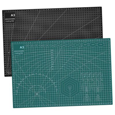 NUOBESTY 2pcs Gridded Cutting Mats for Sewing Craft Boards Rotary Cutting Mat for Quilting Scrapbooking and Projects
