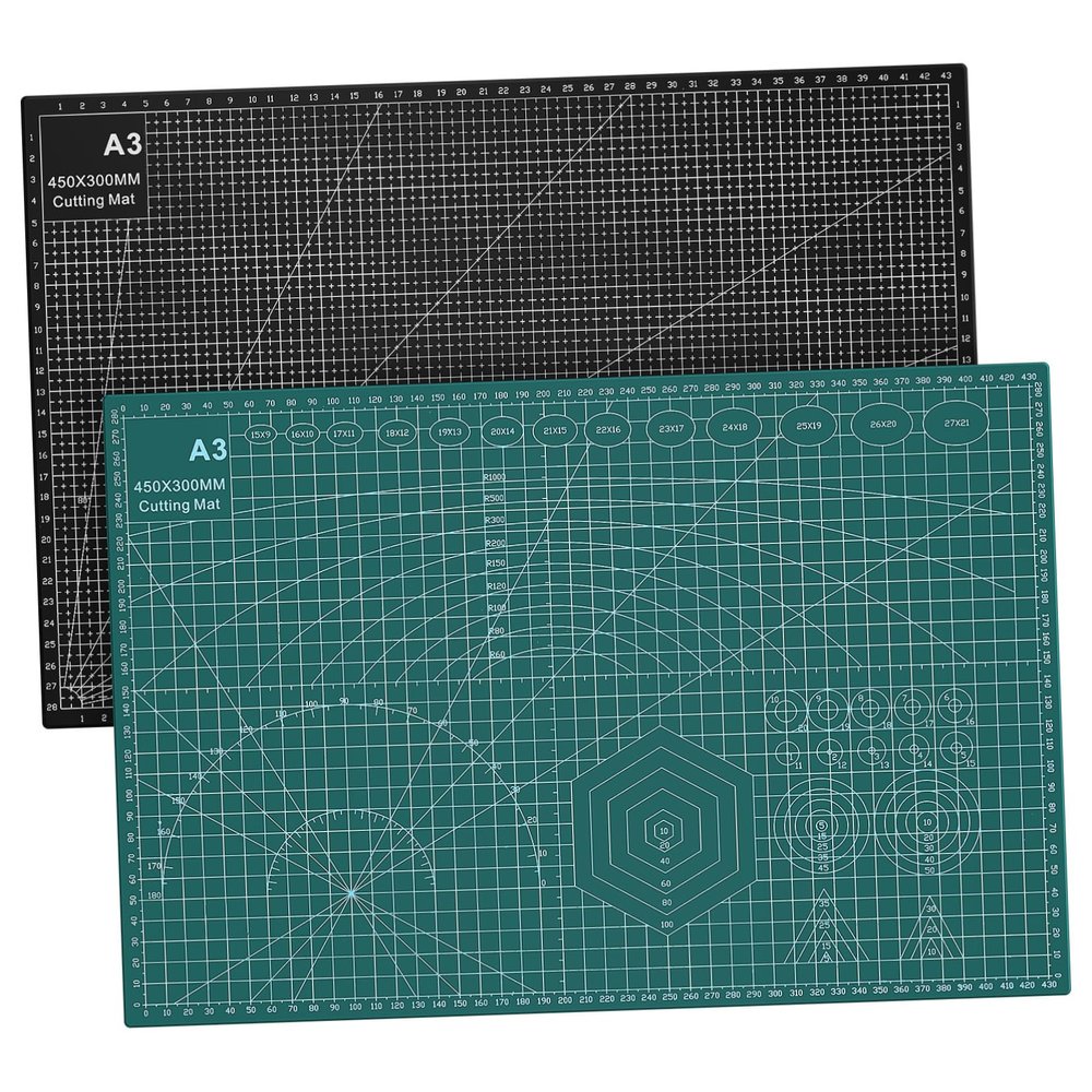 NUOBESTY 2pcs Gridded Cutting Mats for Sewing Craft Boards Rotary Cutting Mat for Quilting Scrapbooking and Projects