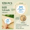 120 x Thank You for Coming to My Birthday Party Sweet - Style Stickers for Boys Birthday Parties, Envelope Stickers for Birthday Party Invitation (Blue) view 2