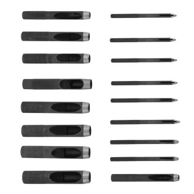 Ldabrye 17Pcs Leather Hole Punches Set 4mm-20mm Round Hole Puncher Tool Hollow Hole Punching Tool for Leather Belt Watch