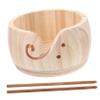 Angoily Knitting Yarn Bowl Wooden Yarn Organizer Smooth Holes for Crocheting Knitting view 1