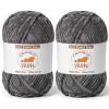 2 Pack Dark Gray Fluffy Velvet Yarn for Crocheting, Chunky Chenille Baby Blanket Yarn for Crochet, Soft Fuzzy Puzzle Yarn for Knitting, (100g/3.53oz Each) Bulky Thick Amigurumi Crochet Yarns view 1