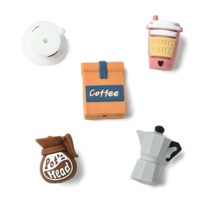 KitBeads 10Pcs 5 Styles Coffee Silicone Beads 3D Hot Drink Cafe Coffee Kettle Cup Focal Beads for Pens Keychains Bracelets Earrings Jewelry Making