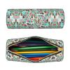 DRTGEDS Sweet Basset Hound Florals Lightweight Pencil Case,Zippered Pen Pouch,Stationery Bag Zipper Pouches Pens Holder Organizer view 3