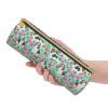 DRTGEDS Sweet Basset Hound Florals Lightweight Pencil Case,Zippered Pen Pouch,Stationery Bag Zipper Pouches Pens Holder Organizer view 4