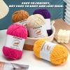4 Pack Orange Fluffy Velvet Yarn for Crocheting, Chunky Chenille Baby Blanket Yarn for Crochet, Soft Fuzzy Puzzle Yarn for Knitting, (100g/3.53oz Each) Bulky Thick Amigurumi Crochet Yarns view 3