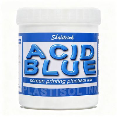 Shaliteink Screen Printing Plastisol Ink Acid Blue - Highly Opaque Screen Printing Ink for Cotton, Polyester and Other Fabrics (8oz.)