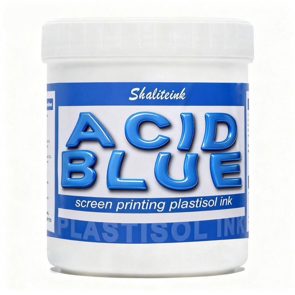 Shaliteink Screen Printing Plastisol Ink Acid Blue - Highly Opaque Screen Printing Ink for Cotton, Polyester and Other Fabrics (8oz.)