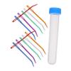 VILLCASE 12pcs Large Blue Curved Eye Yarn Needles Storage Tube for Tapestry Wool Sewing and Knitting Blue Gold Red Silver Purple Green view 1