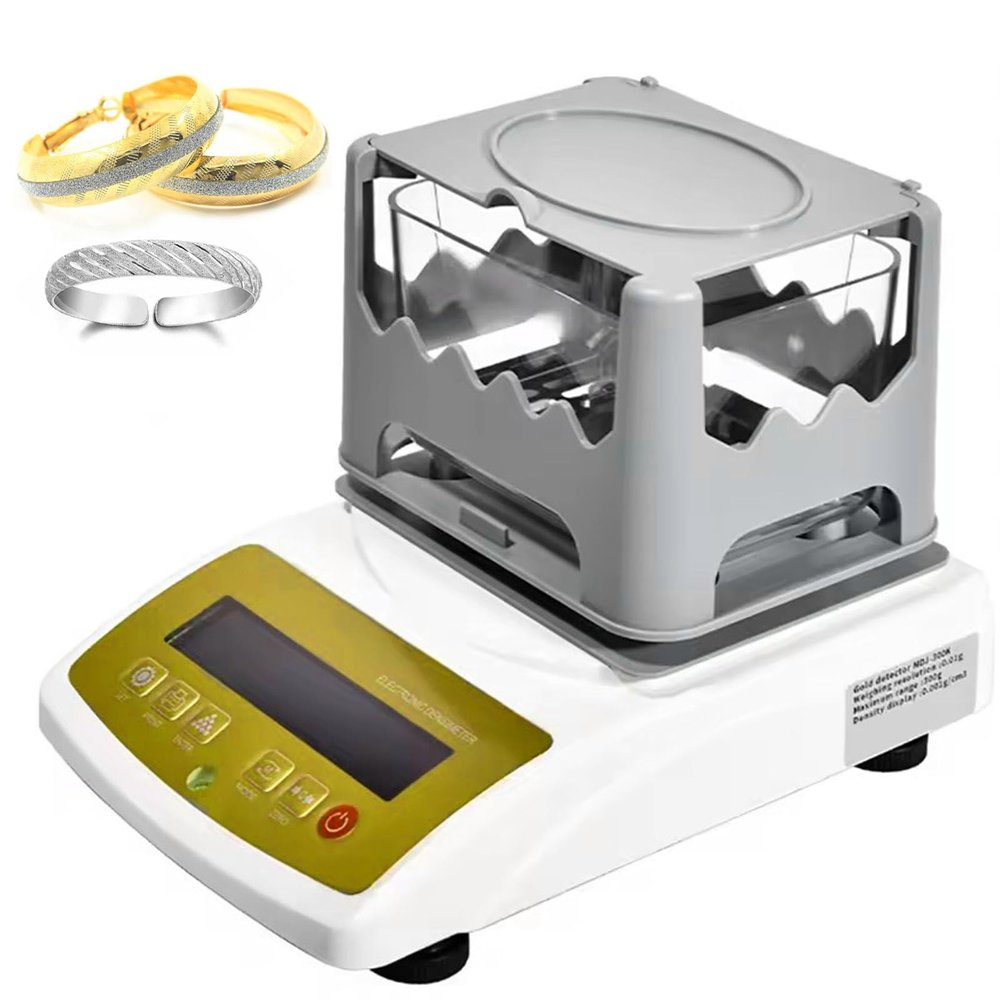 HNBYLMM Gold Purity Testing Machine Digital Gold Purity Tester Meter Gold Purity Test Analyzer Machine with Max Weight 300g/600g/1200g, Weighing Precision 0.01g, Resolution 0.001g/cm3,300K