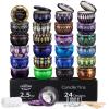 Luxetins 24 Pack Empty Candle Tins, 24 Designs Metal Tins,Candle Containers with Lids,Bulk Candle Jars,Wicks, Stickers, Wicks Holder for DIY Candle Crafting Small Businesses(4OZ24PCS) view 3