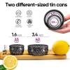 Luxetins 24 Pack Empty Candle Tins, 24 Designs Metal Tins,Candle Containers with Lids,Bulk Candle Jars,Wicks, Stickers, Wicks Holder for DIY Candle Crafting Small Businesses(4OZ24PCS) view 4