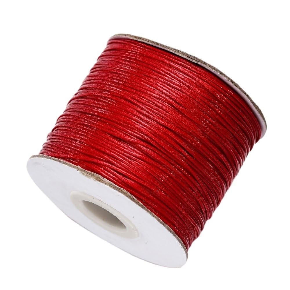 BNDDZBN 10m/lot Waxed Cotton Cord Waxed Thread Cord String Strap Necklace Rope Bead for DIY Bracelet for Jewelry Making Findings(Dark Red,2.0mm (10Meters))