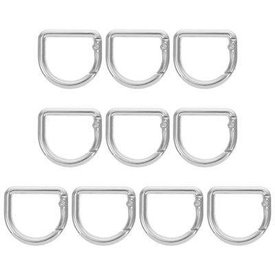SHINEOFI 10pcs D-shaped Spring Buckle Clips Zinc Alloy Metal Key Snaps for Purses Half Keyring Hardware Versatile Bag Accessories for Crafting and Repair