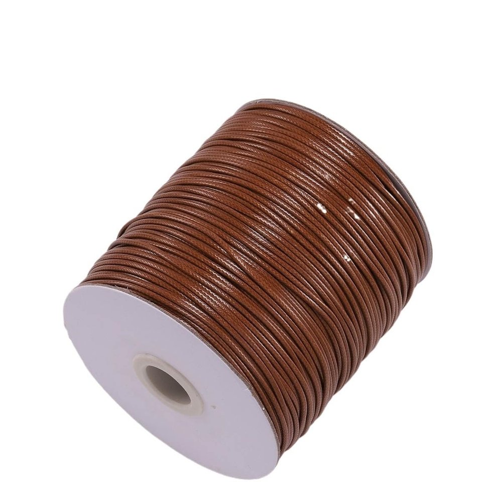 BNDDZBN 10m/lot Waxed Cotton Cord Waxed Thread Cord String Strap Necklace Rope Bead for DIY Bracelet for Jewelry Making Findings(Brown,2.0mm (10Meters))