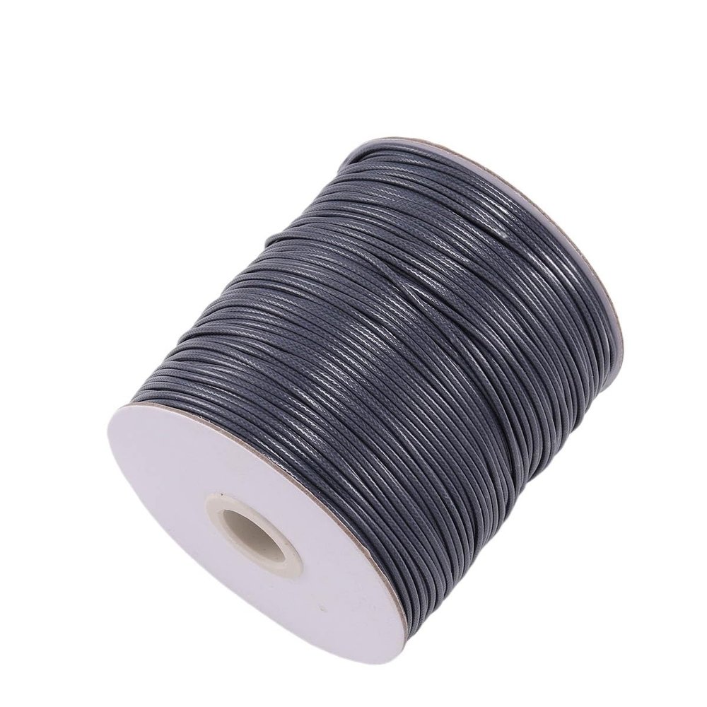 BNDDZBN 10m/lot Waxed Cotton Cord Waxed Thread Cord String Strap Necklace Rope Bead for DIY Bracelet for Jewelry Making Findings(Dark Grey,1.0mm (10Meters))