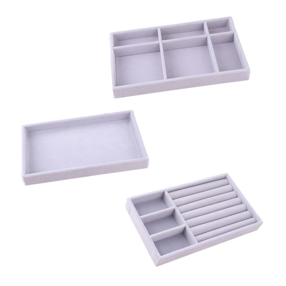 Baluue 3pcs Containers Lids Jewelry Holder Organizing Box Earring Holder Organizer Jewelry Travel Organizer