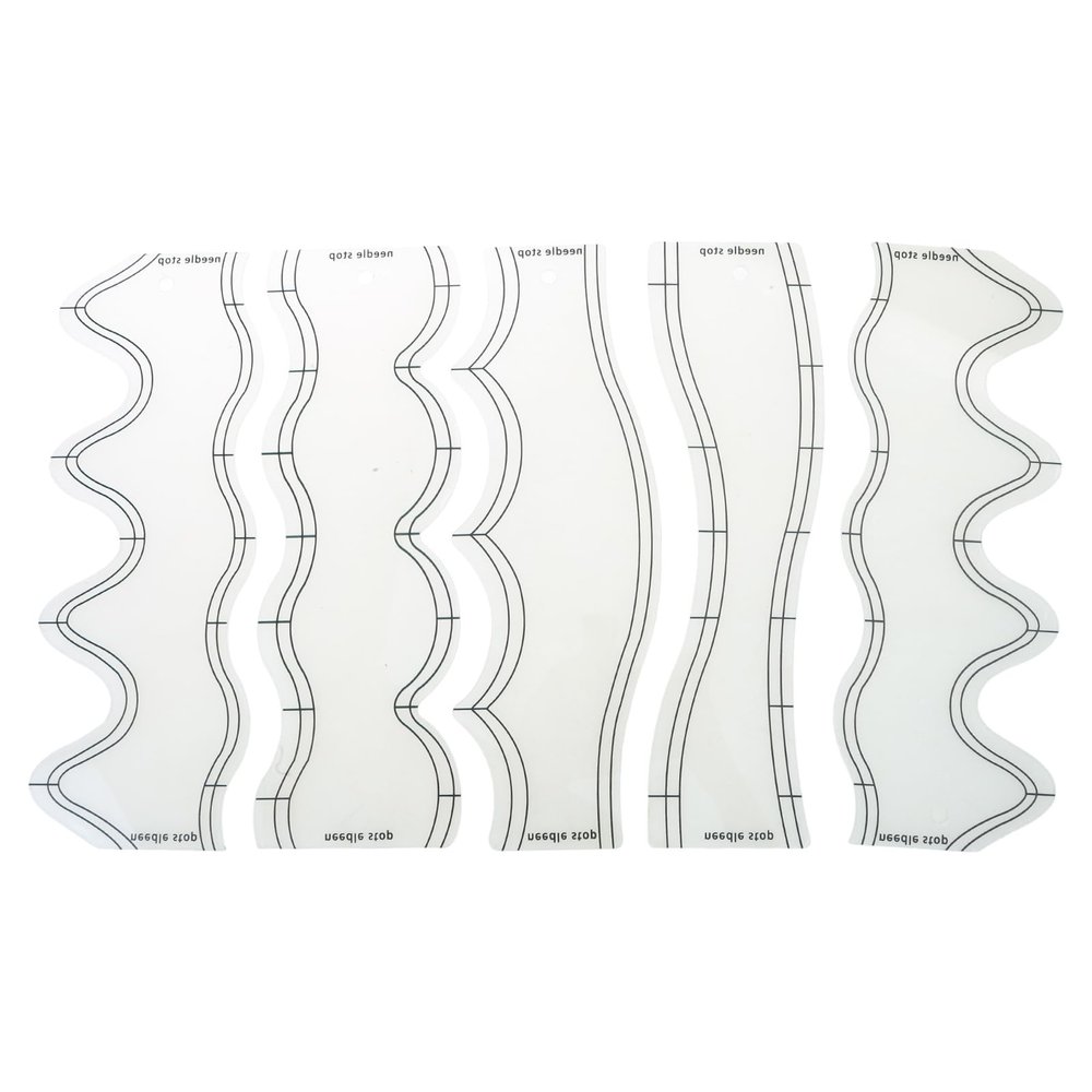 5 Pieces Quilting Ruler And Templates Acrylic Quilting Stencils Waved Ruler Clear Quilting Templates For Crafting