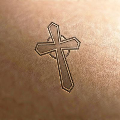 Leather Stamp : Cross 1 - Delrin Material-(h) 3.5cm x (w) 2.52cm