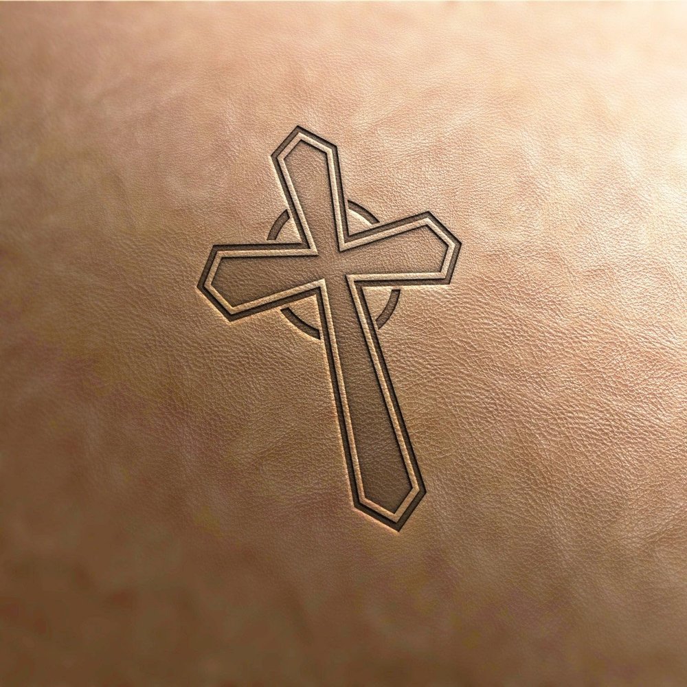 Leather Stamp : Cross 1 - Delrin Material-(h) 3.5cm x (w) 2.52cm