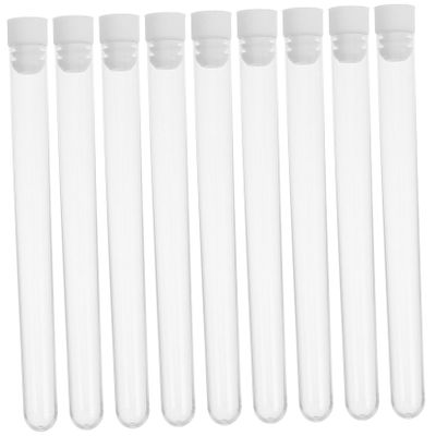 OUNONA 100pcs Storage Tube Caps Included Plastic Test Tubes Lids for Needles Beads Craft Supplies
