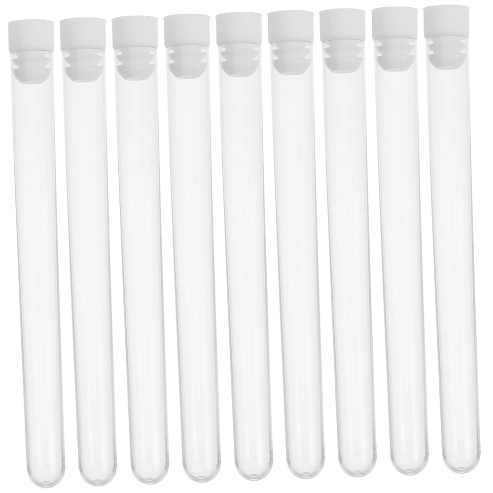 OUNONA 100pcs Storage Tube Caps Included Plastic Test Tubes Lids for Needles Beads Craft Supplies