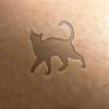 Leather Stamp cat Silhouette 1 - Delrin Material-(h) 3cm x (w) 3.45cm / Left view 1