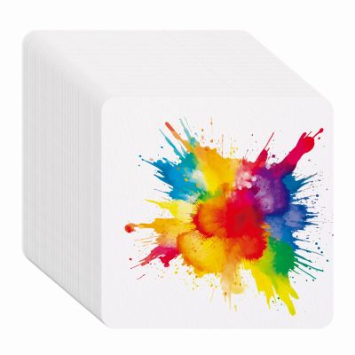 PATIKIL 100 Sheets Cotton Watercolor Paper 140lb/300 GSM Cold Press Water Coloring Paint Paper Round Corner for Art Painting Watercolor Drawing Artist, 4x4 Inch