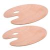 Artibetter 2pcs Oval Wooden Palette for Artists Ergonomic Paint Mixing Tray with Thumb Hole for Oil and Watercolor Painting Craft Board for Creative Projects view 1