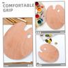 Artibetter 2pcs Oval Wooden Palette for Artists Ergonomic Paint Mixing Tray with Thumb Hole for Oil and Watercolor Painting Craft Board for Creative Projects view 3
