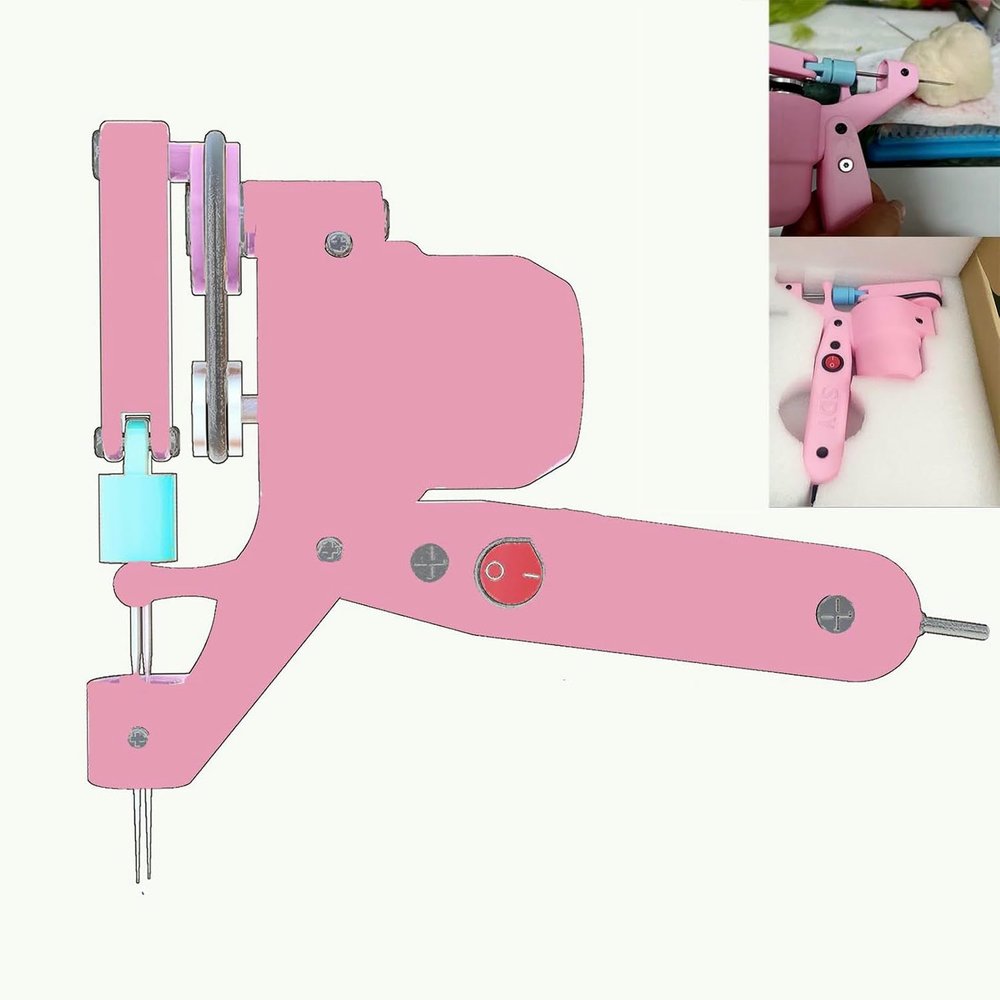 LGEOELIAS Electric Wool Felting Tool, Wool Felting Needle Tools, Craft Wool Felt DIY Stitch, Handheld Felt Punching Machine, Felting Needles Needle Felting, for DIY Craft Make Felt
