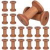 Angoily 20pcs Retro Style Empty Wood Spools Thread Holders Yarn Winding Spools Wooden Bobbins for Crafts view 1
