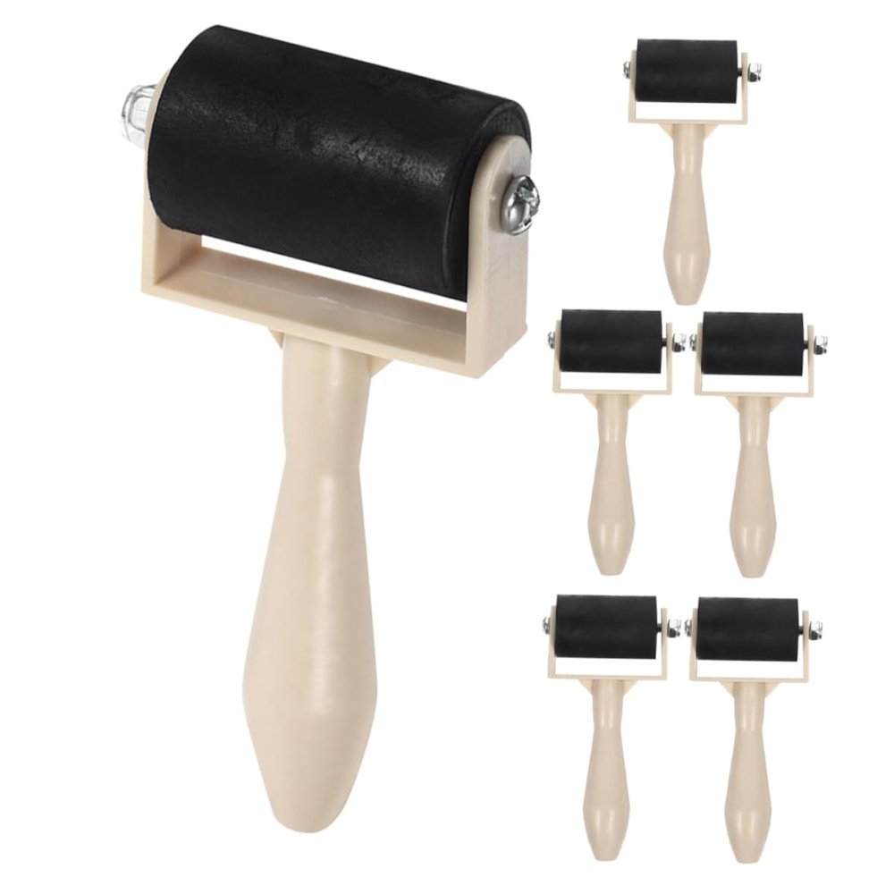 Tofficu 6pcs Boy Girl Printmaking Roller Ink Rollers for Block Printing Hand Printmaking and Crafting Projects Easy Use Design for Boy Girl