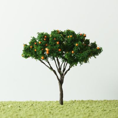 Model Tree Kit,20Pcs 4cm Orange Fruit Model Trees Train Garden Train Railroad Decoration Building Landscape Miniature Tree