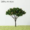 Model Tree Kit,20Pcs 4cm Orange Fruit Model Trees Train Garden Train Railroad Decoration Building Landscape Miniature Tree view 4