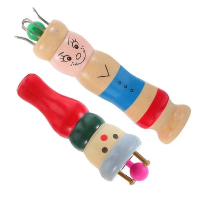 Housoutil Wooden Yarn Knitting Spool Kit 2 Set DIY Craft Tool for Beginners Easy-to-Use Bead Jewelry Maker for Bracelet Weaving for Boys and Girls and Adults Random Color