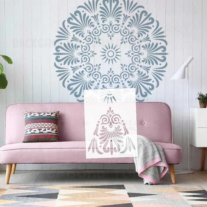 110cm Mandala Huge Giant Flower Round Stencils for Walls to Paint On The Wall Templates Reusable Painting Decorate Decor Big Size Template S552