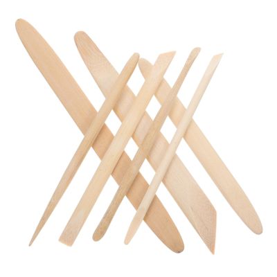 GANAZONO 7pcs Bamboo Scraper Tool for Pottery Sculpting Clay Carving Tools Accessories Carving Kit Handles for DIY Crafts