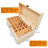 Anktily Unfinished Wooden Storage Organizer Box with Lid, Unpainted Wood Case Box for Small Keepsakes, Jewellery, Tea Bag Holder Case (25 Grids C) view 2