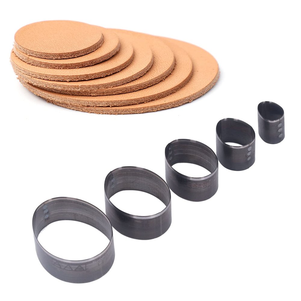 5PCS Leather Cutting Dies, Egg Shape Oval 2060mm Hollow Cutter Die Punching Tool Steel Leather Punch Die Cutter Tools for Handmade Leather Craft