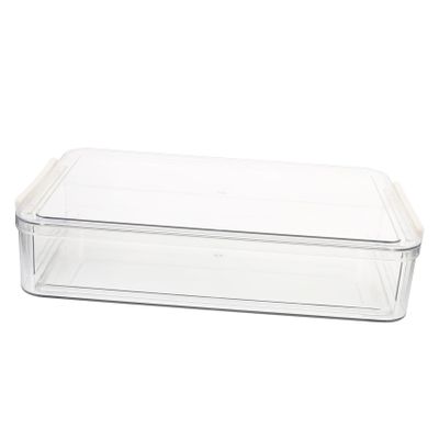 CAXUSD Clear File Box Document Organizer Lid Multi-function Storage for Papers and Files Transparent Filing Box for Home and Office Use