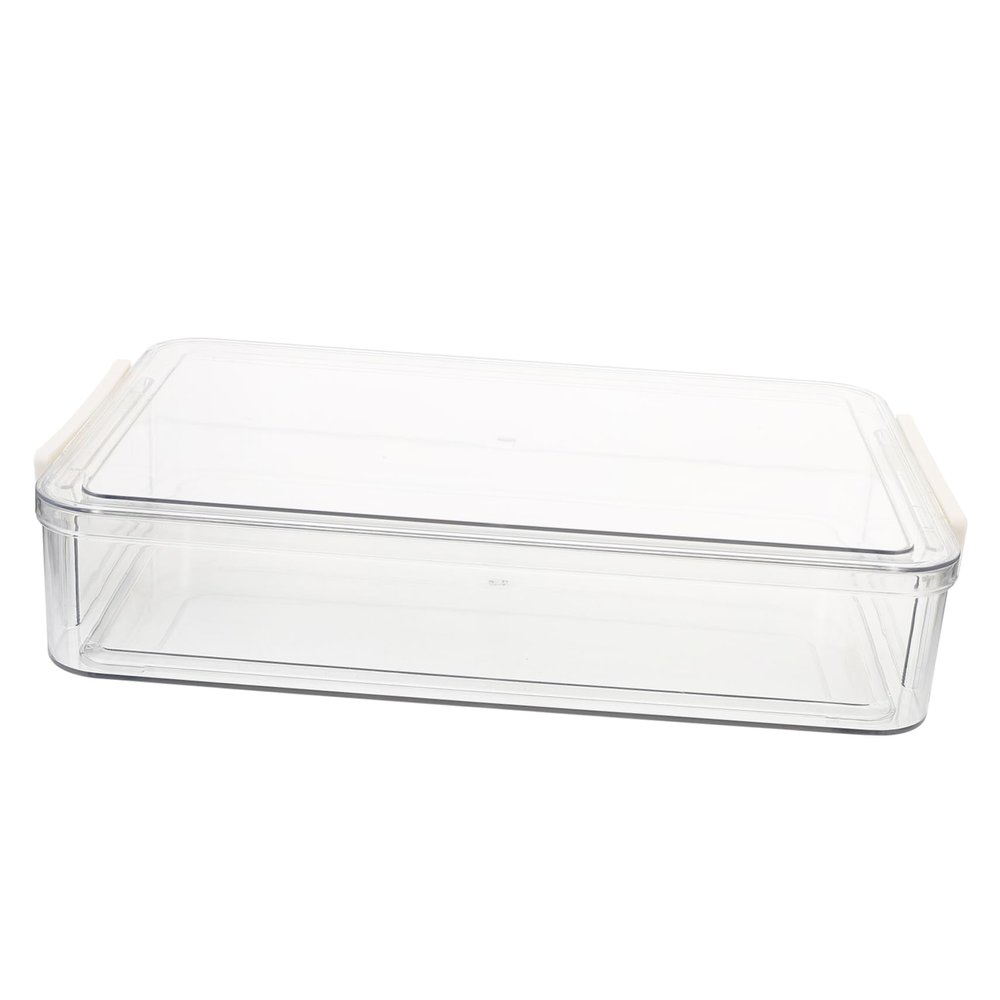 CAXUSD Clear File Box Document Organizer Lid Multi-function Storage for Papers and Files Transparent Filing Box for Home and Office Use