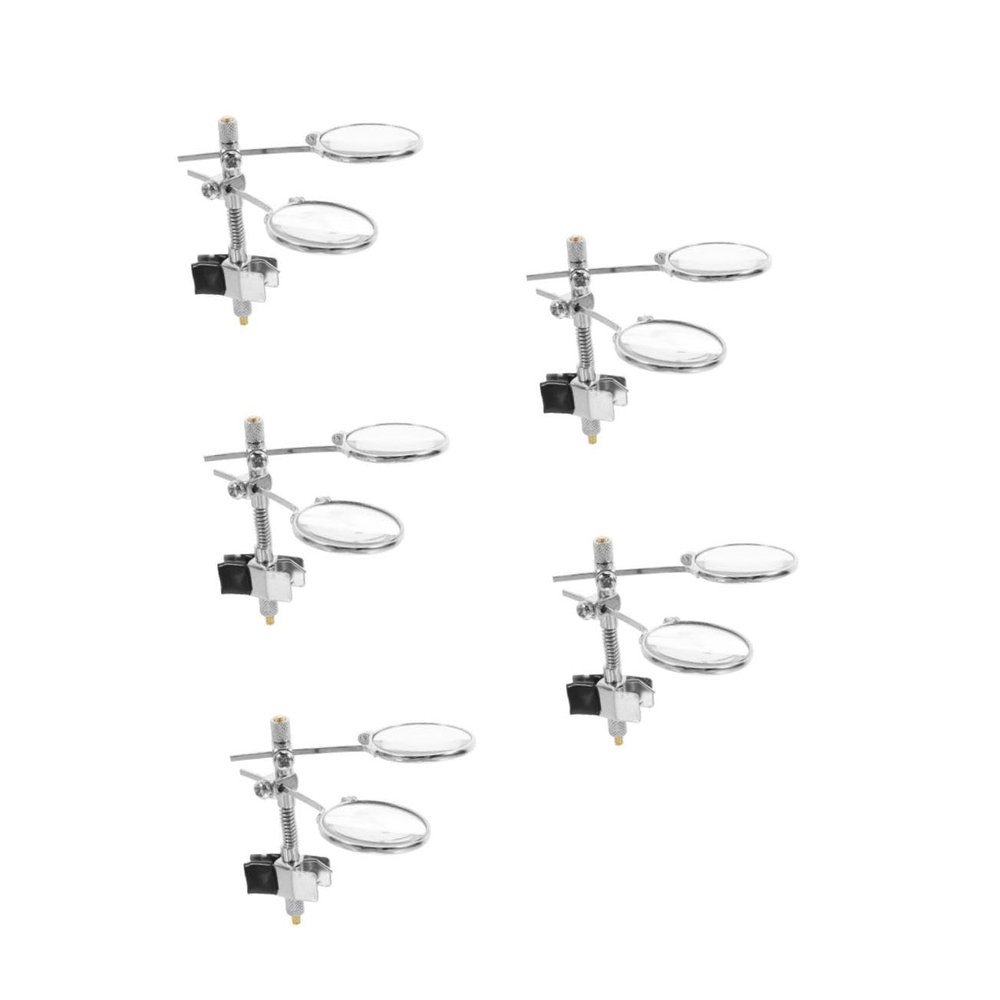 DOITOOL 5pcs Jewelers Magnifying Glass Clip Lens Magnifying Glass Steampunk Magnifier Jewelry Repair Magnifier Eyeglasses Holder for Watchmakers